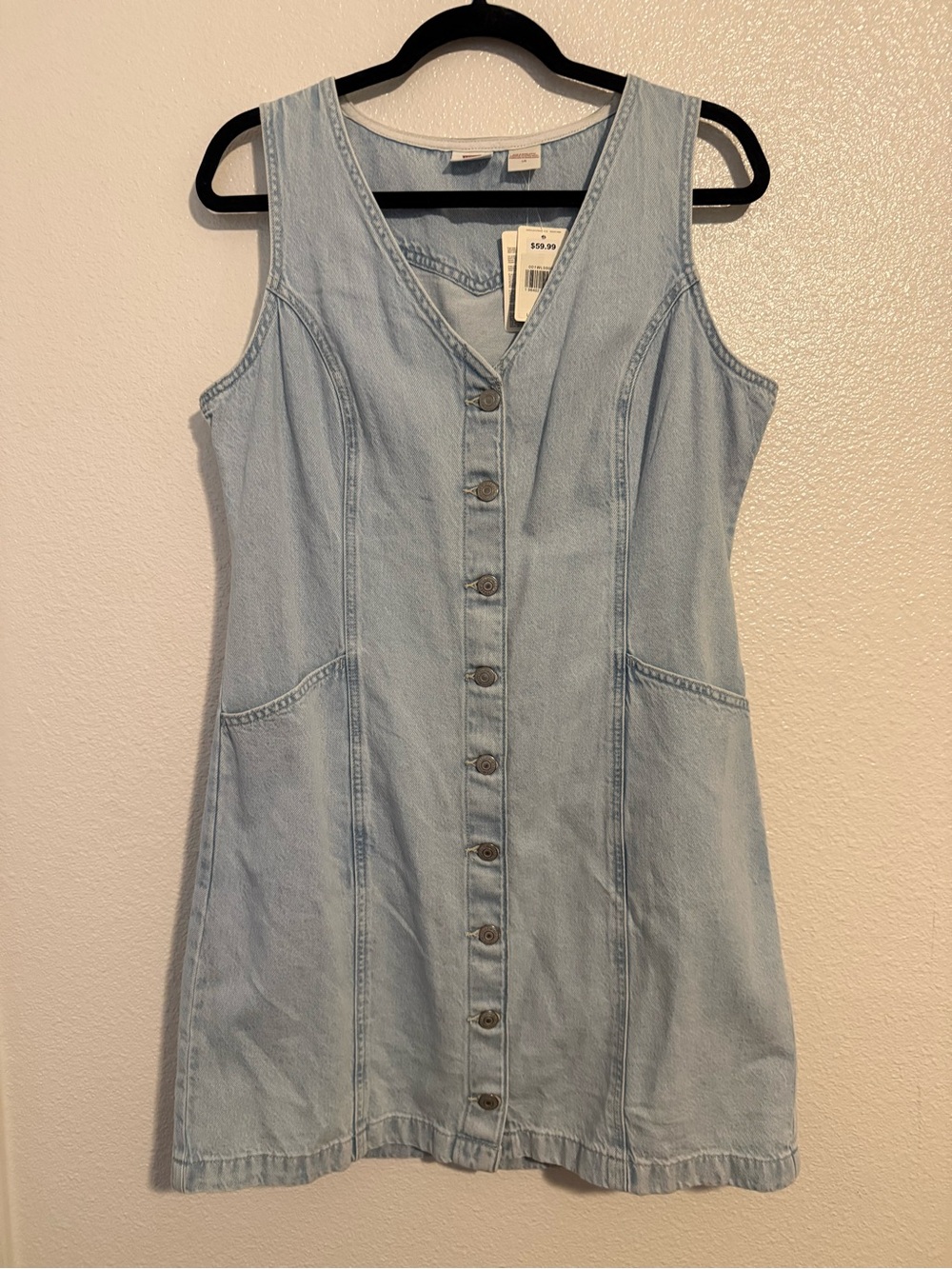 Levi's Light Blue Denim Button-Front Mini Dress